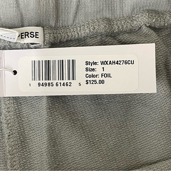 STANDARD JAMES PERSE NWT DRAWSTRING WAIST PULL ON KNIT SHORTS IN FOIL GREY - Picture 6 of 10